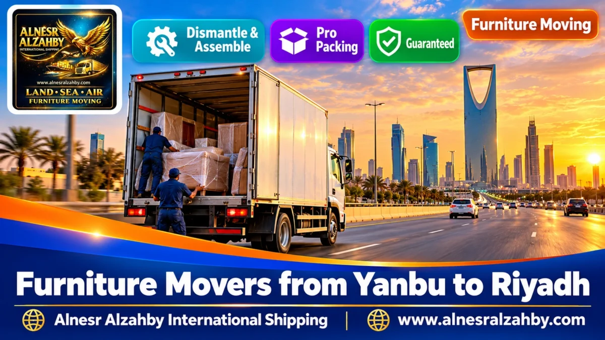 Furniture Movers from Yanbu to Riyadh — Alnesr Alzahby