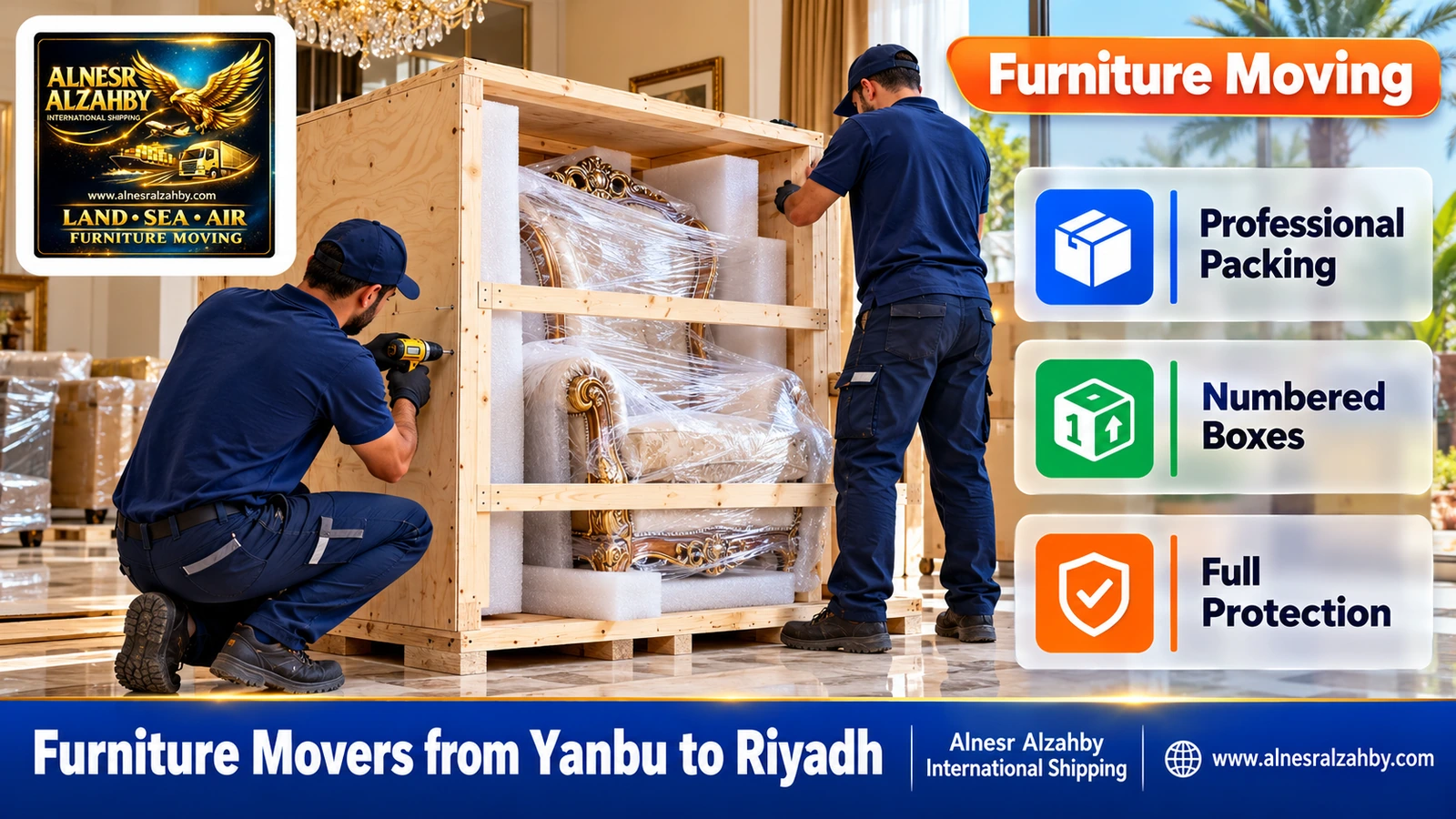 Loading wrapped furniture into the dyna